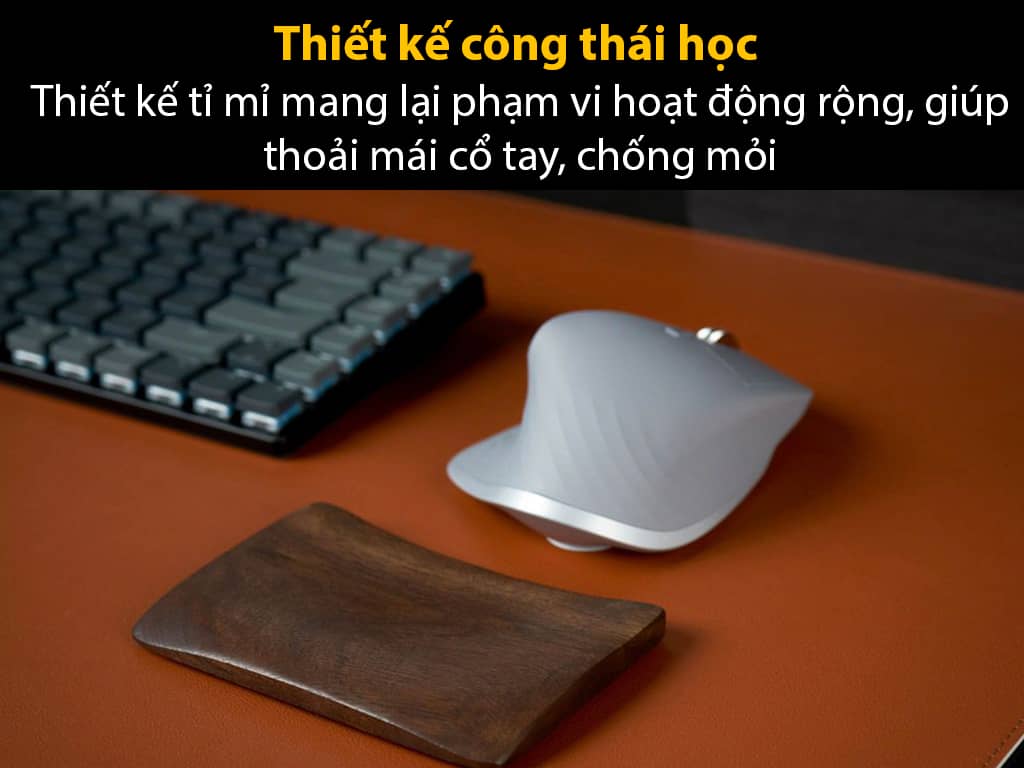 Kê tay chuột công thái học HyperWork gỗ Óc Chó cao cấp 3
