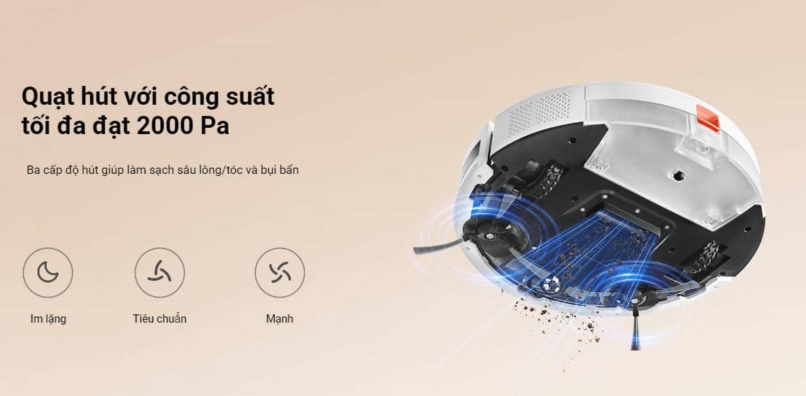 Robot hút bụi lau nhà Xiaomi Vacuum E5 White ảnh 12
