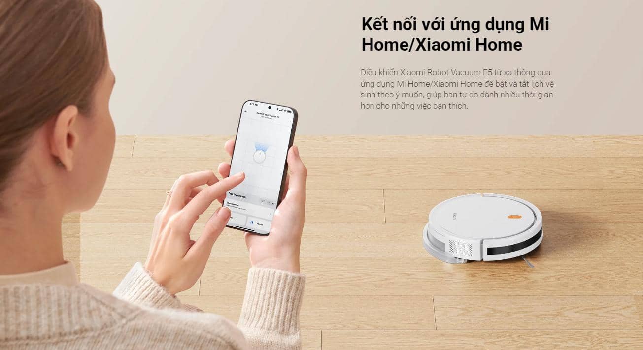 Robot hút bụi lau nhà Xiaomi Vacuum E5 White ảnh 20