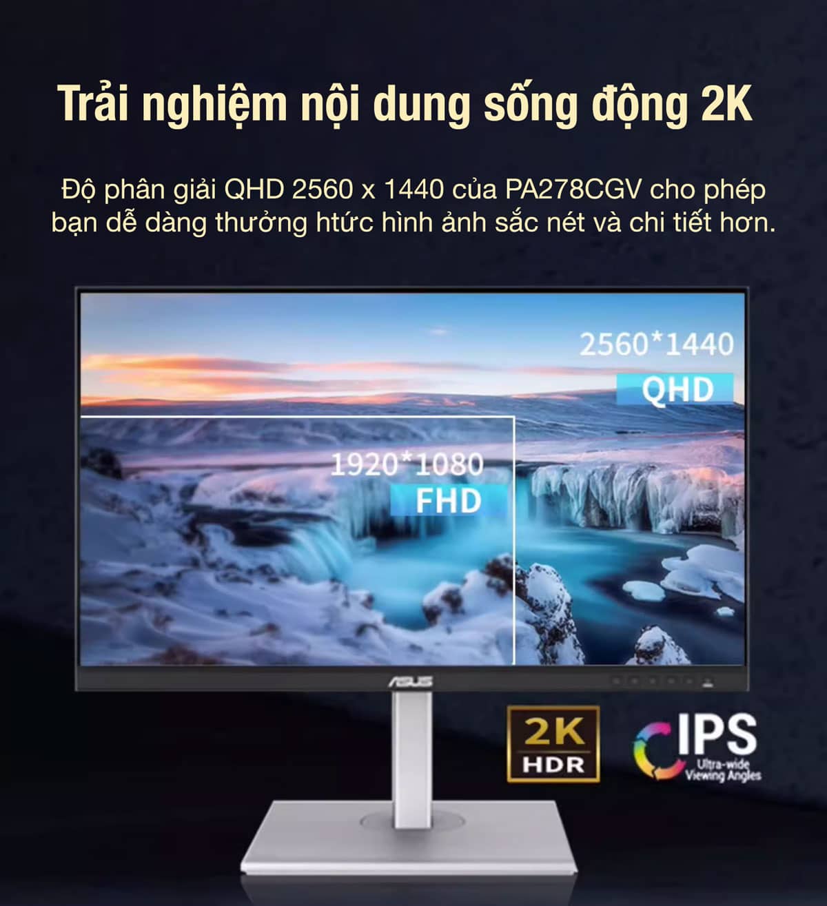 màn hình đồ họa Asus ProArt PA278CGV - HACOM