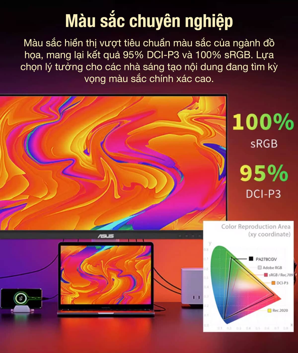 màn hình đồ họa Asus ProArt PA278CGV - HACOM