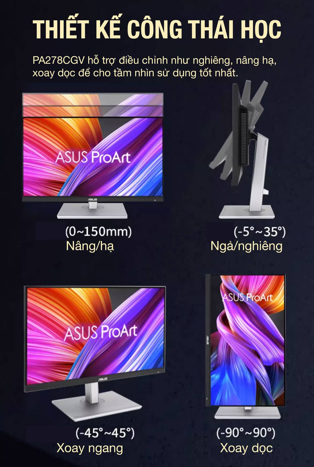 màn hình đồ họa Asus ProArt PA278CGV - HACOM