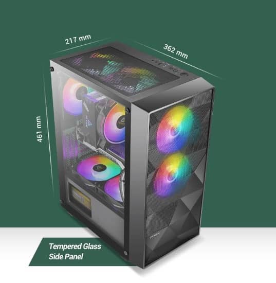 Vỏ case ANTEC NX270 TG (ATX/Màu đen/2 fan)2