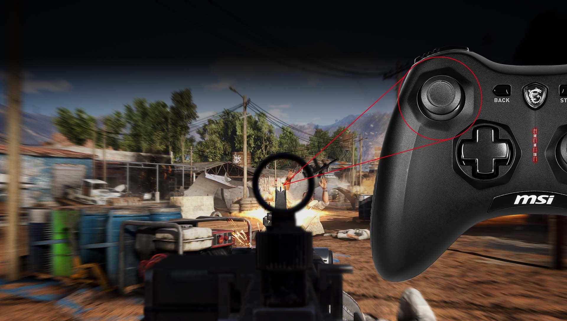 Tay cầm chơi game không dây MSI Force GC30 V2 Màu Đen 2