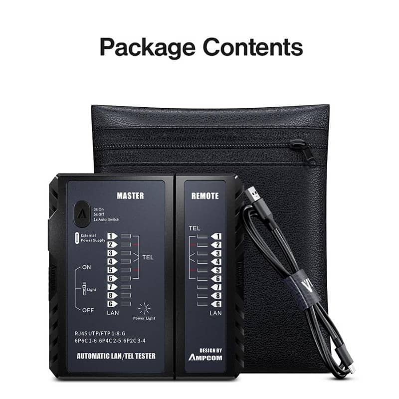 Bộ test mạng AMPCOM (PD USB) Black (Automatic) AMBKZRJ4511 5