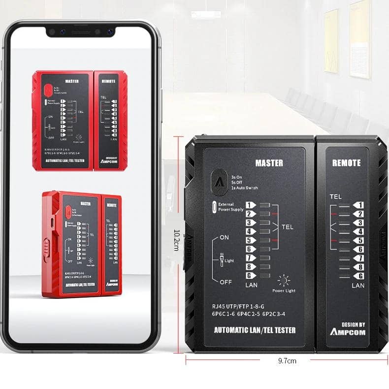 Bộ test mạng AMPCOM (PD USB) Red (Automatic) AMRDZRJ4511 3