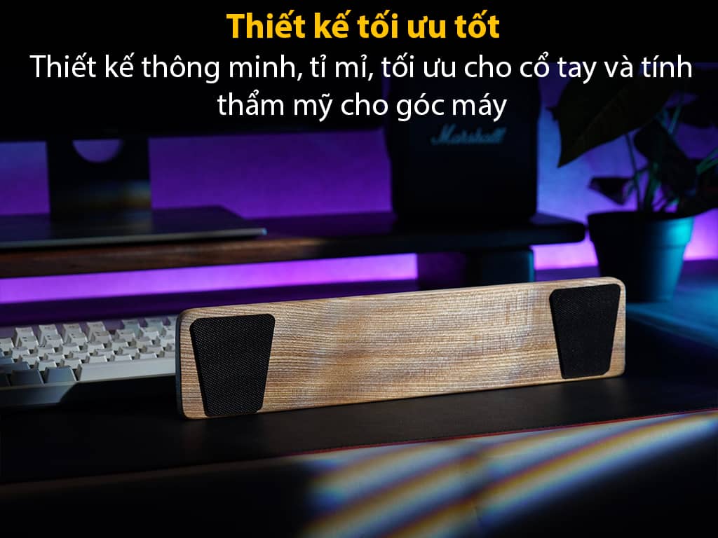Kê tay bàn phím công thái học HyperWork Basic gỗ Tần Bì - Size 320mm 4