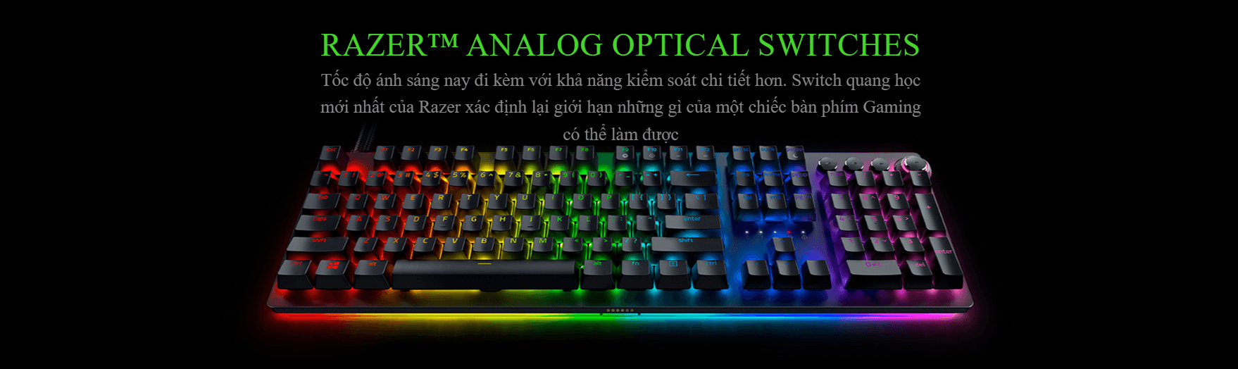 Bàn phím Razer Huntsman V2 Analog (USB/RGB/Đen)(RZ03-03610100-R3M1) 2