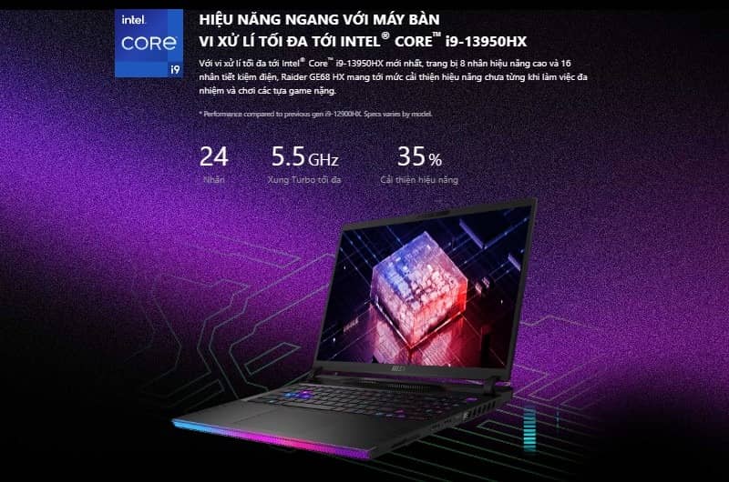 Laptop MSI Gaming GE68 HX Raider (13VG -048VN)