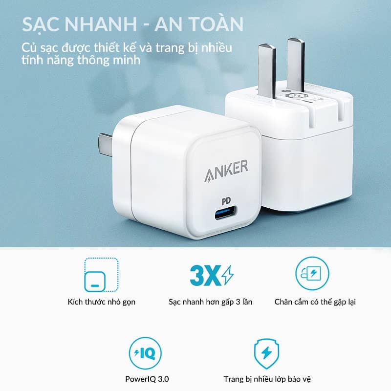 Củ sạc nhanh Anker PowerPort III Cube A2149