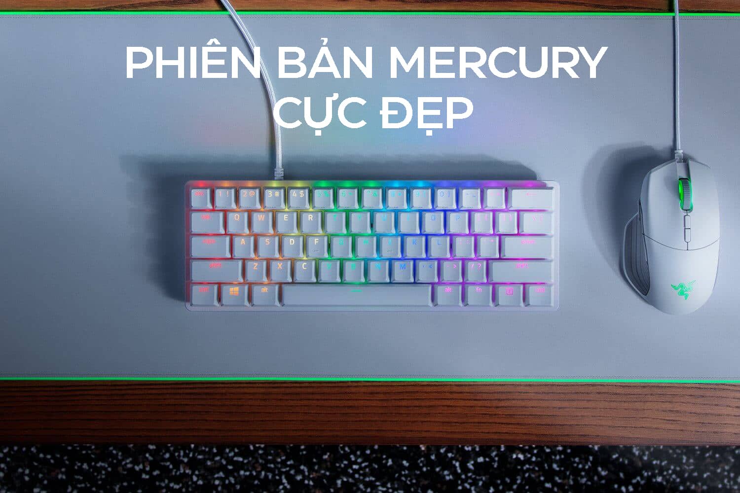 Bàn phím cơ Razer Huntsman Mini Mercury ( Linear Red optical switch) (RZ03-03390400-R3M1)