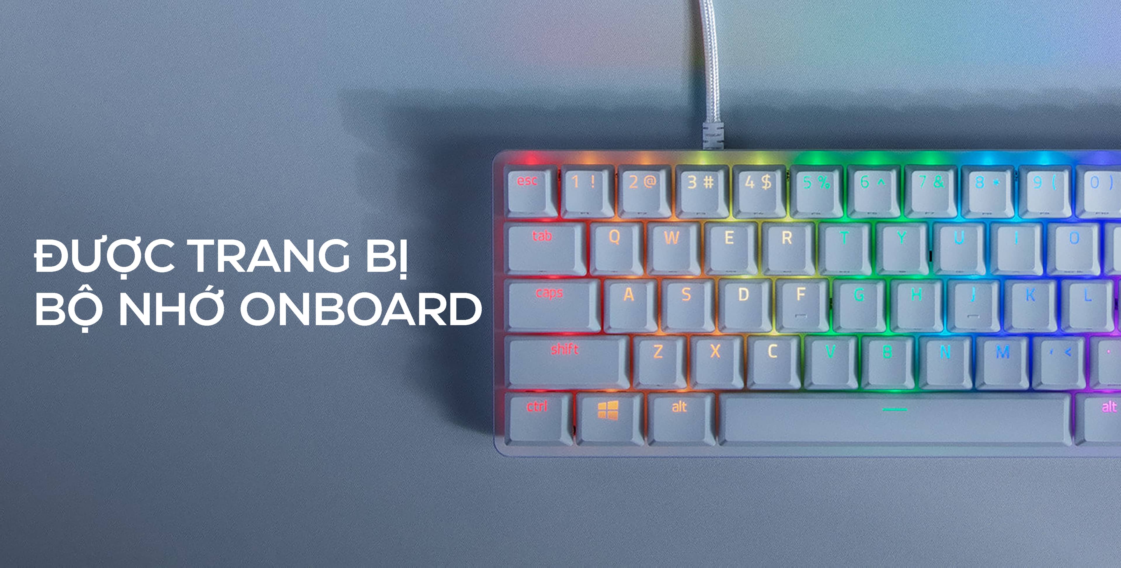 Bàn phím cơ Razer Huntsman Mini Mercury ( Linear Red optical switch) (RZ03-03390400-R3M1)