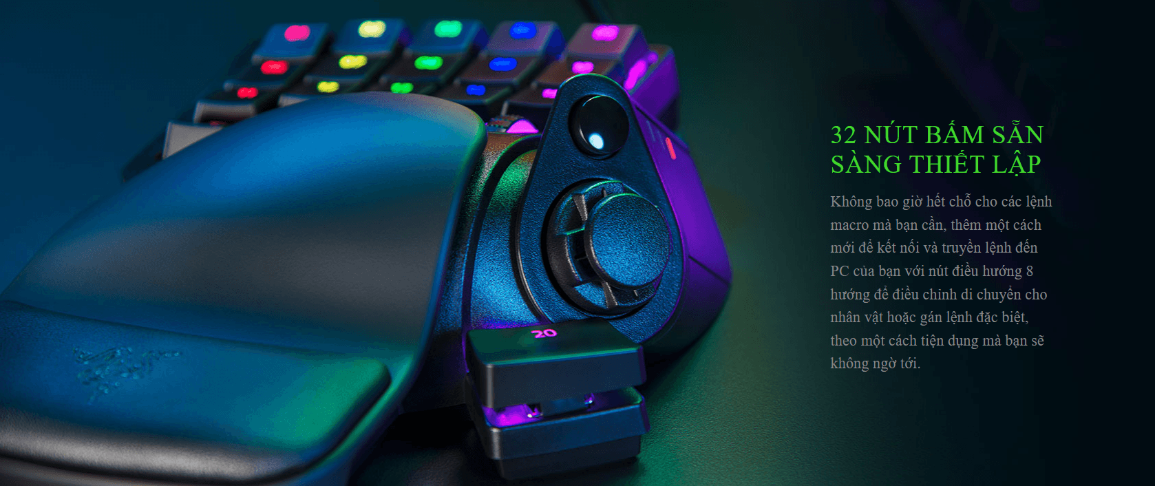 Bàn phím cơ Razer Tartarus Pro Analog Optical Gaming Keypad RGB Chroma Black (RZ07-03110100-R3M1) 4