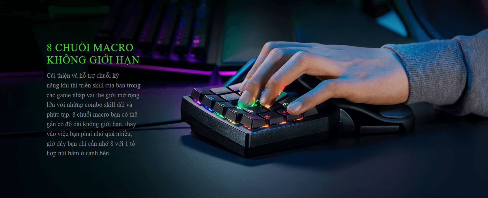 Bàn phím cơ Razer Tartarus Pro Analog Optical Gaming Keypad RGB Chroma Black (RZ07-03110100-R3M1) 5
