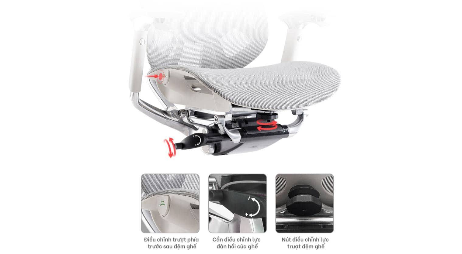 Ghế Công Thái Học GTChair Dvary Butterfly - Xám 7