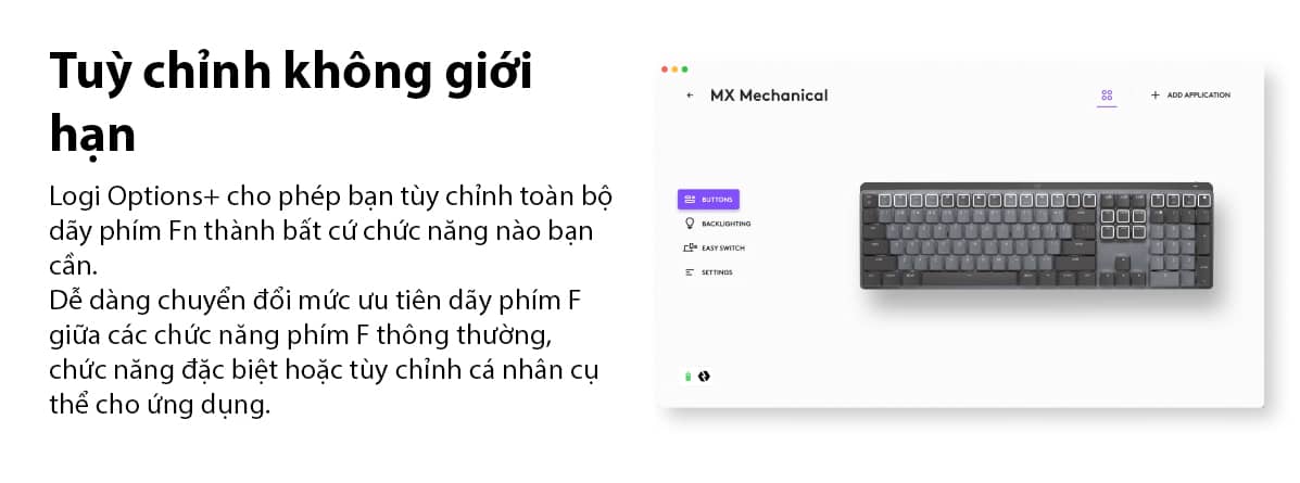 Bàn phím không dây Logitech MX Mechanical Mini Đen 6