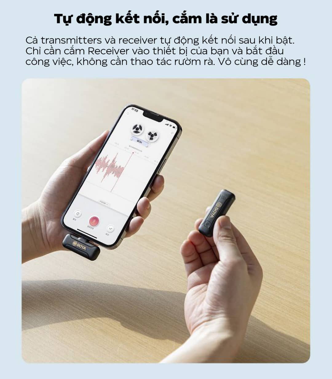 Microphone thu âm không dây Boya BY WM3T2-U - Chân Type-C