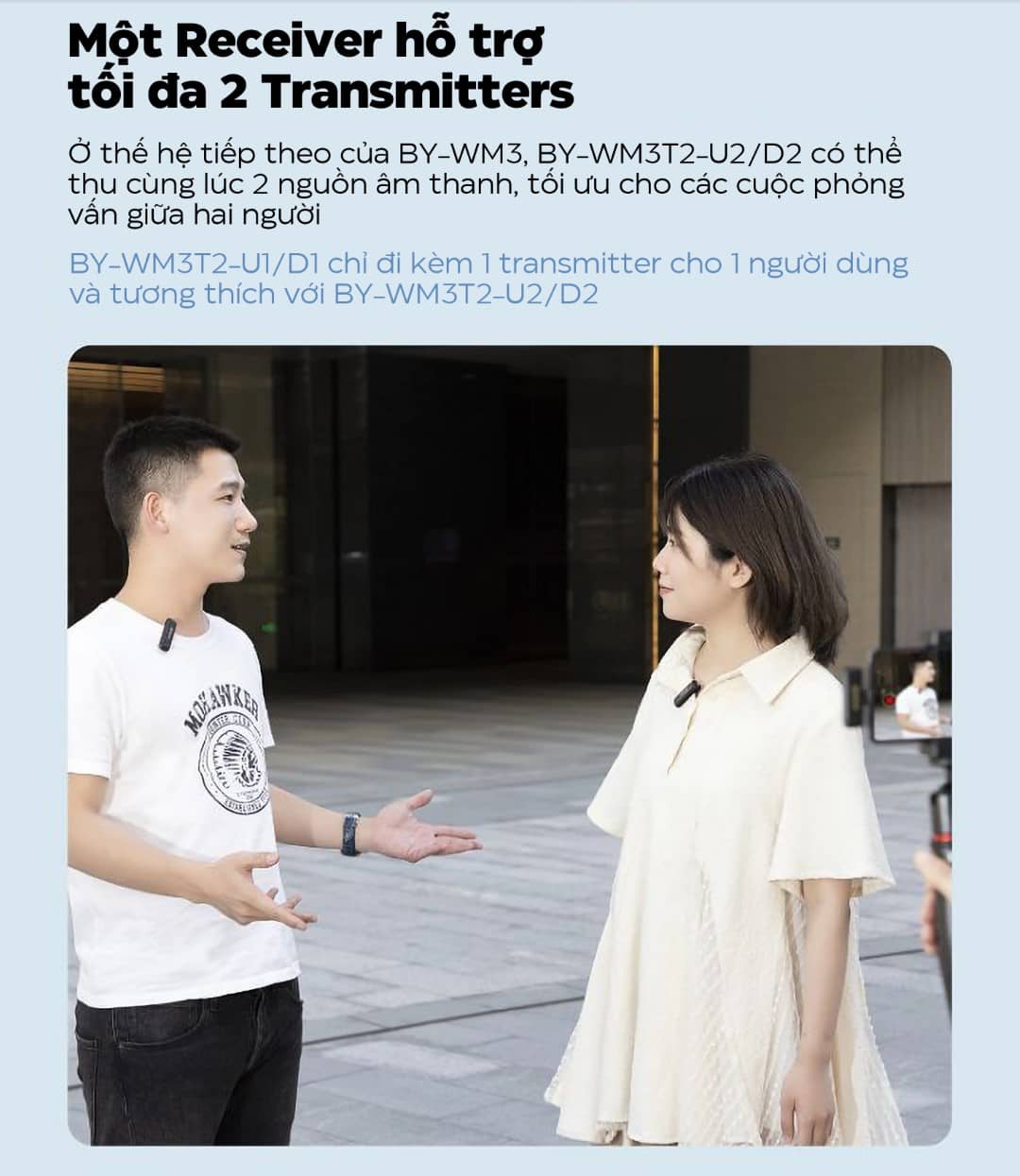 Microphone thu âm không dây Boya BY WM3T2-U - Chân Type-C