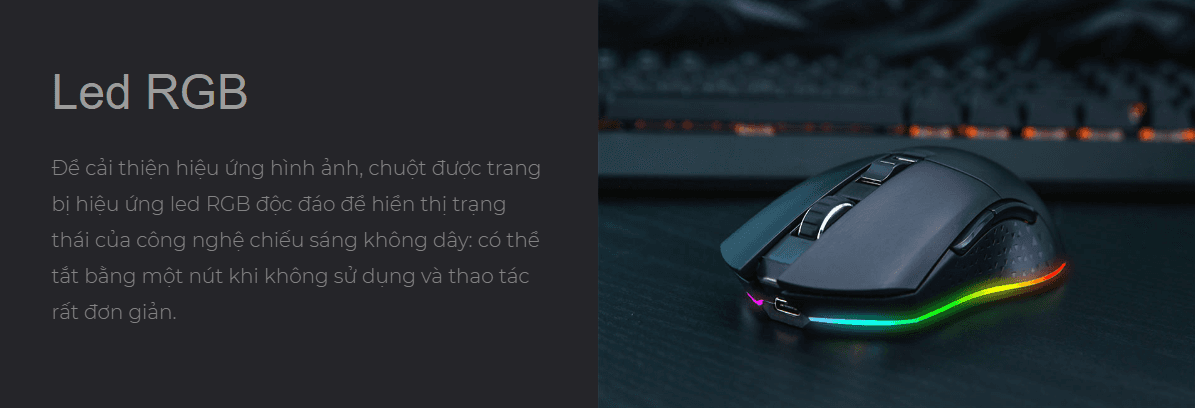 Chuột không dây Dareu EM901 RGB White 5