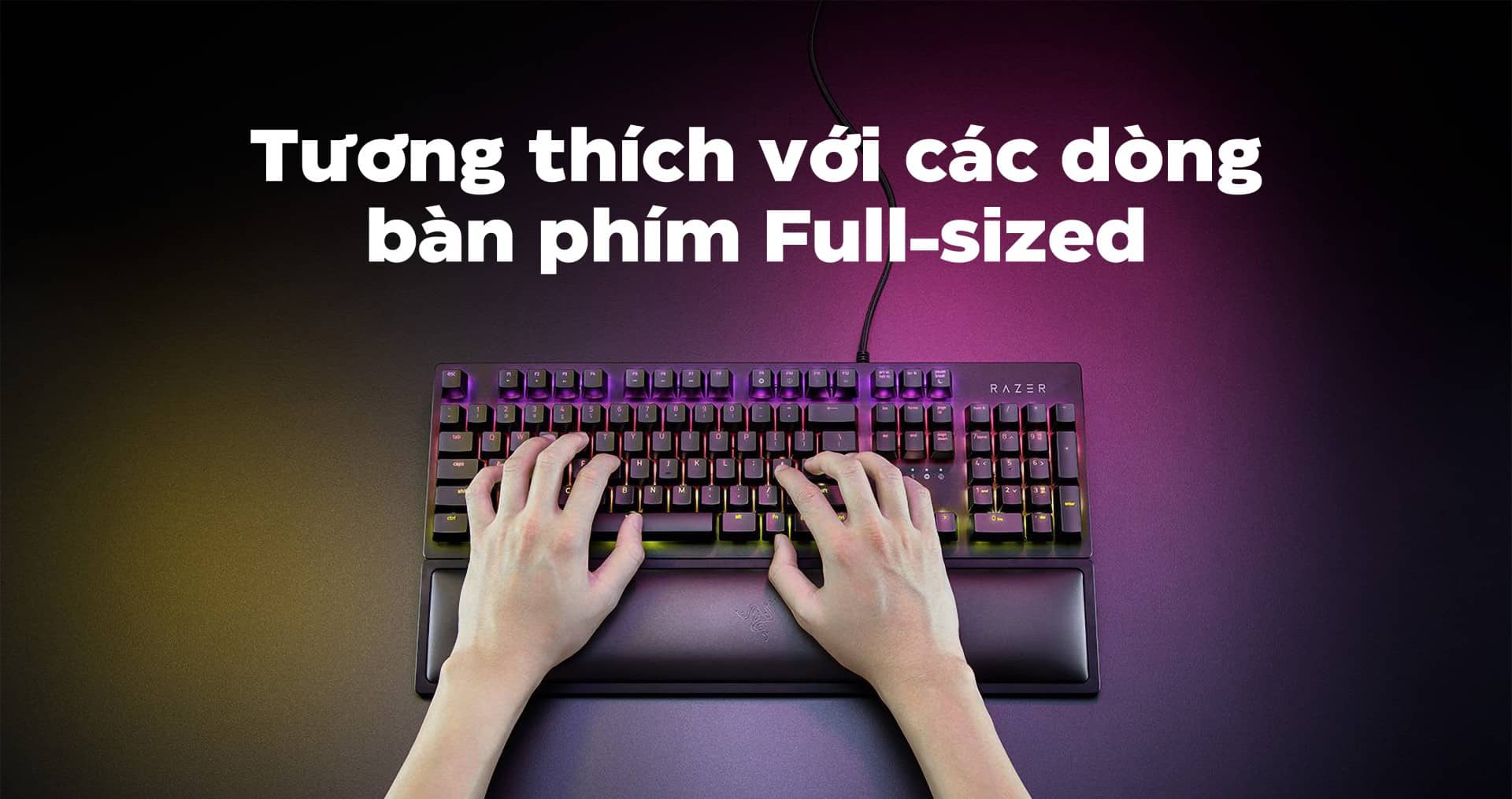 Tấm kê tay bàn phím Razer Ergonomic Wrist Rest For Full-sized Keyboards_RC21-01470200-R3M1