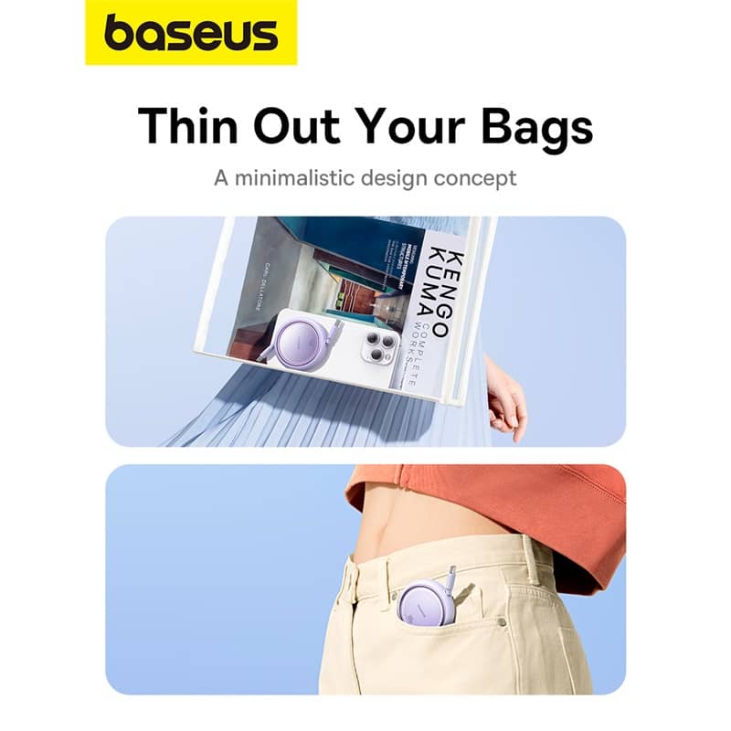 Cáp Baseus Free2Draw Mini Retractable Type-C to Type-C 100W 1m - Màu tím 4