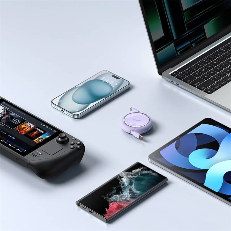 Cáp Baseus Free2Draw Mini Retractable Type-C to Type-C 100W 1m - Màu tím 9