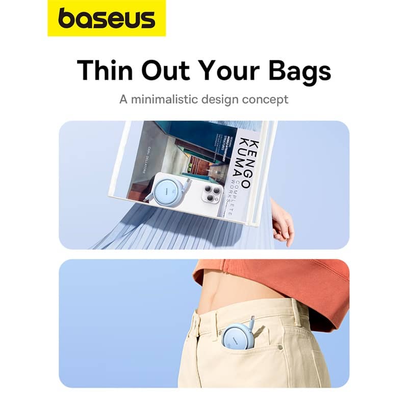 Cáp Baseus Free2Draw Mini Retractable Type-C to Type-C 100W 1m - Màu xanh 4