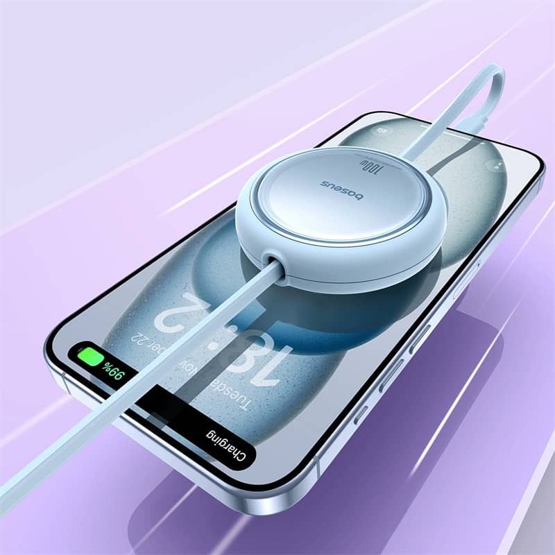 Cáp Baseus Free2Draw Mini Retractable Type-C to Type-C 100W 1m - Màu xanh 8