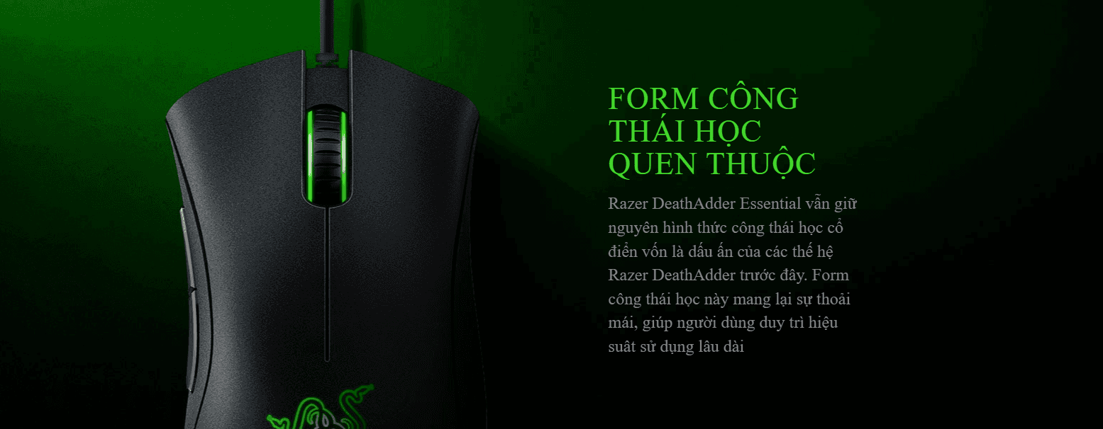 Chuột Razer DeathAdder Essential Ergonomic trắng (USB/Led White) (RZ01-03850200-R3M1) 2
