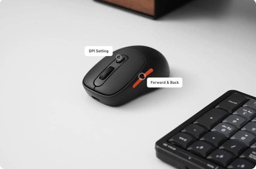 Chuột không dây HyperWork Silentium Mini HPW-MS01M-BLK Đen 6