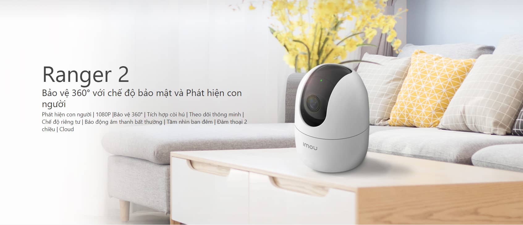 Camera IP Ranger IMOU IPC-A42P-D/B/wifi trong nhà 4MP/ xoay 360 độ/ theo dõi chuyển động thông minh