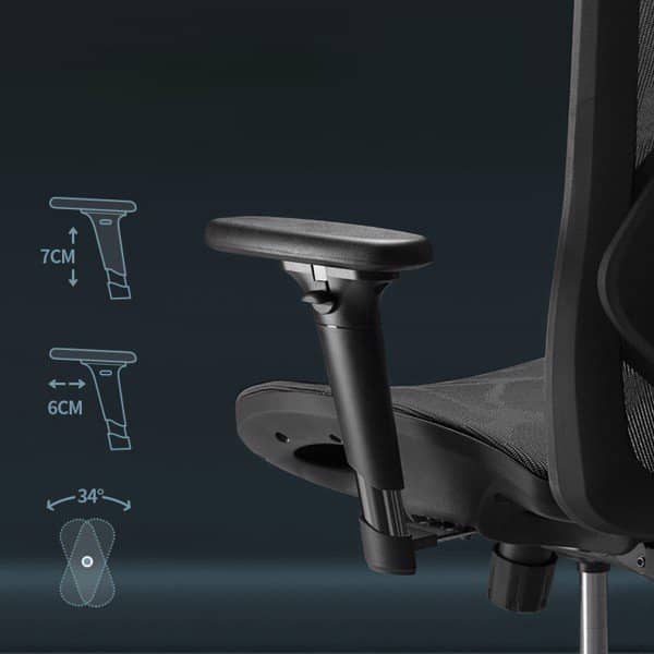 Ghế Công Thái Học Ergonomic Sihoo M57-N102 - Black Frame Grey Mesh 4