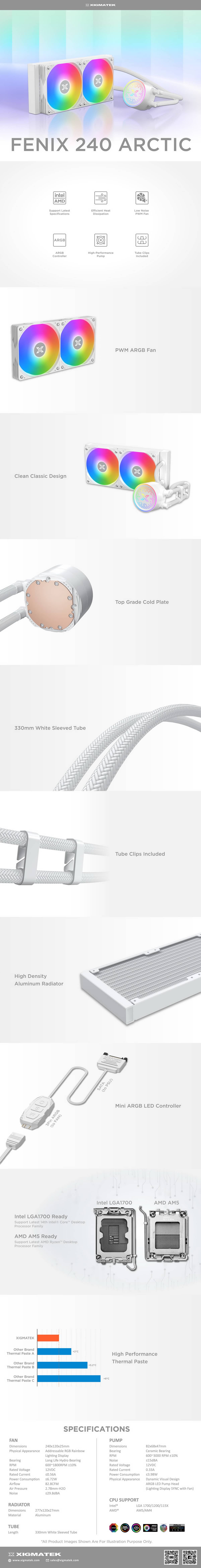 Tản nhiệt nước Xigmatek FENIX 240 Arctic