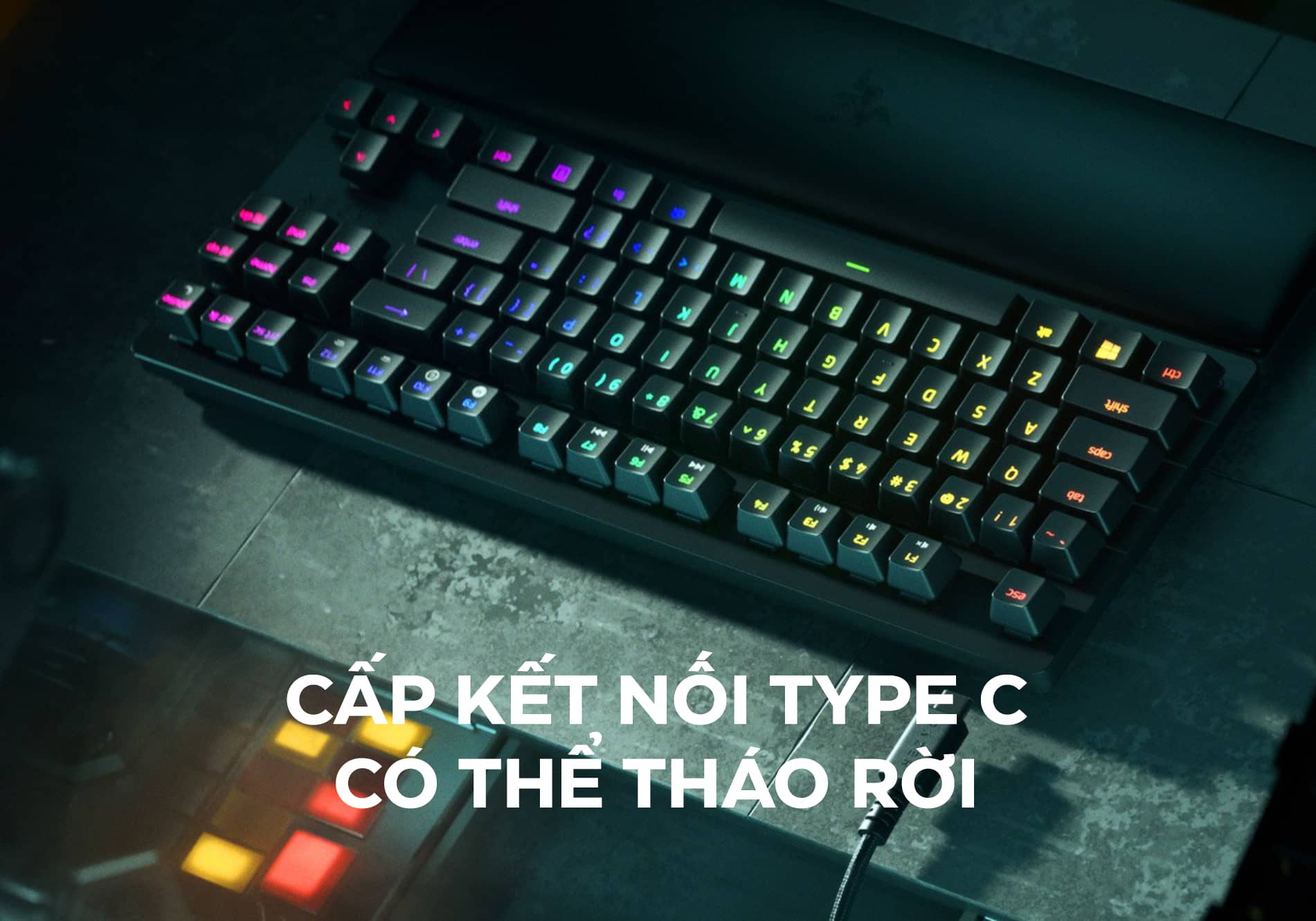 Bàn phím Razer Huntsman V2 Tenkeyless Optical Clicky Purple Sw (RZ03-03940300-R3M1)