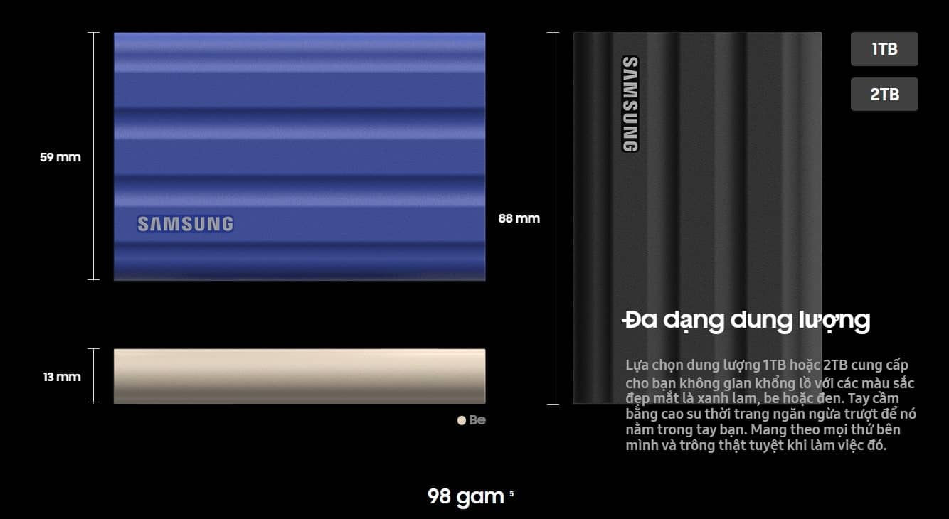 Ổ cứng gắn ngoài SSD Samsung T7 Portable Shield