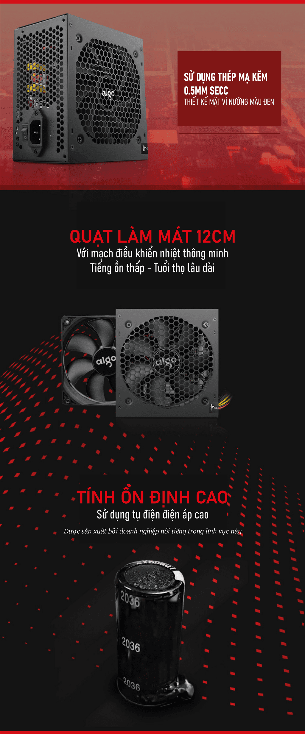 Nguồn máy tính AIGO VK550 - 500W (