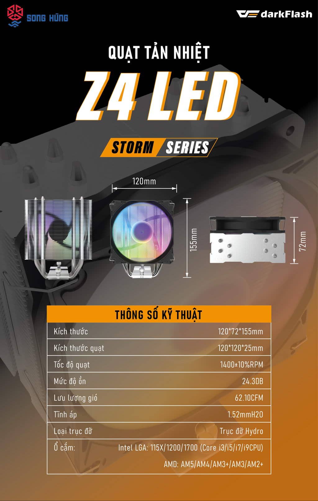 Tản Nhiệt Khí Darkfash Z4 ARGB