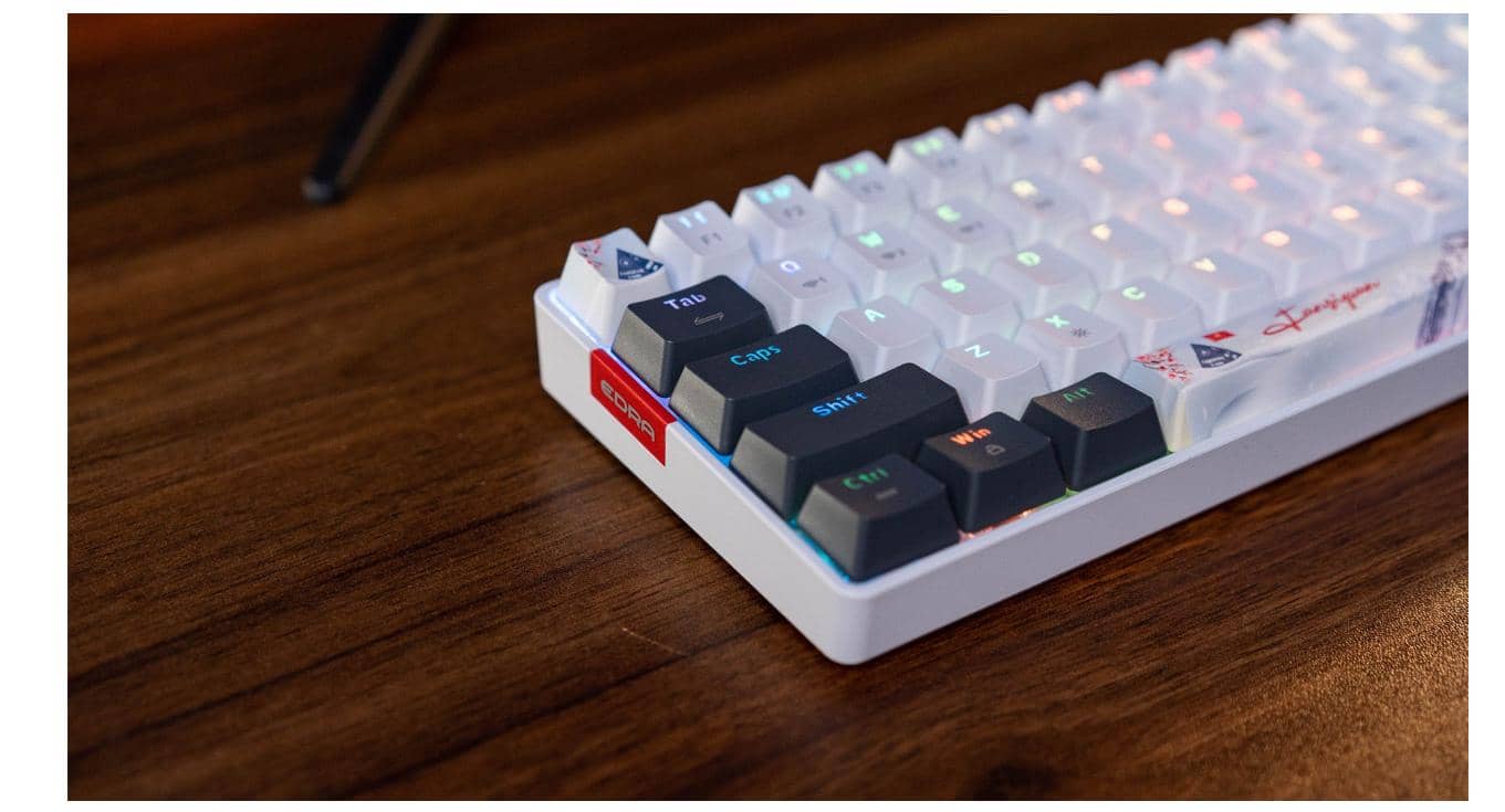 Bàn phím cơ không dây Edra EK361W Snow Yellow Switch (Gray-White) 6