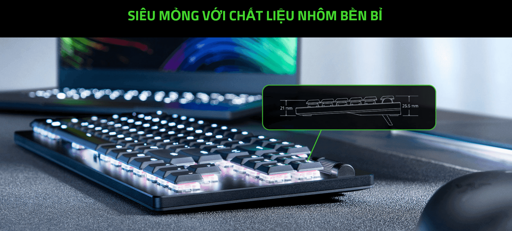Bàn phím Gaming Razer DeathStalker V2 Pro Tenkeyless - White Edition 8