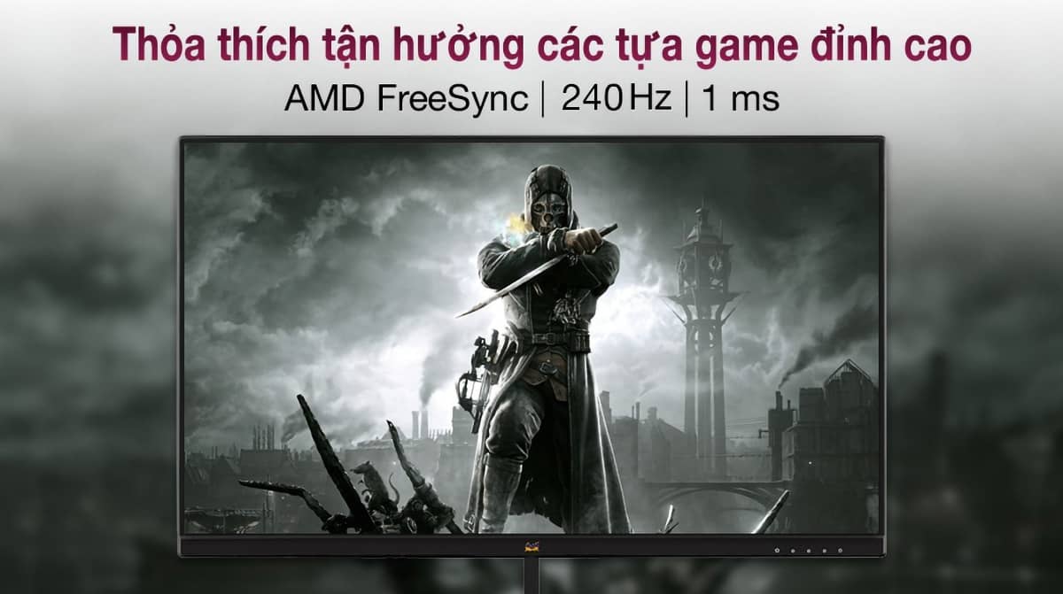 Viewsonic VX2479A-HD-PRO trang bị tần số quét 240Hz và thời gian phản hồi 1ms