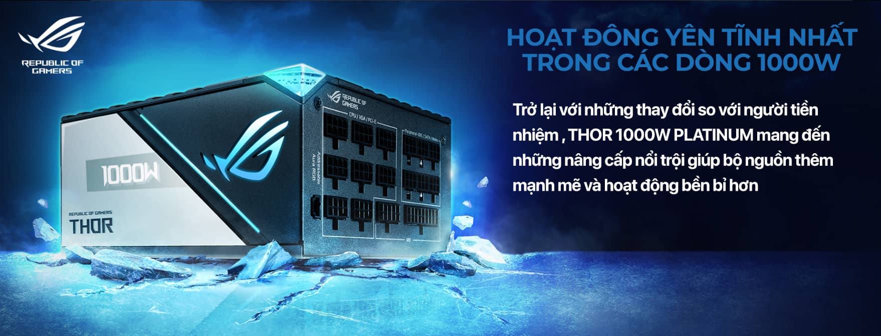 Nguồn ASUS ROG THOR - 1000P2 Gaming Platinum - 1000W ( Màu Đen/80 Plus Platinum / Full Modular)