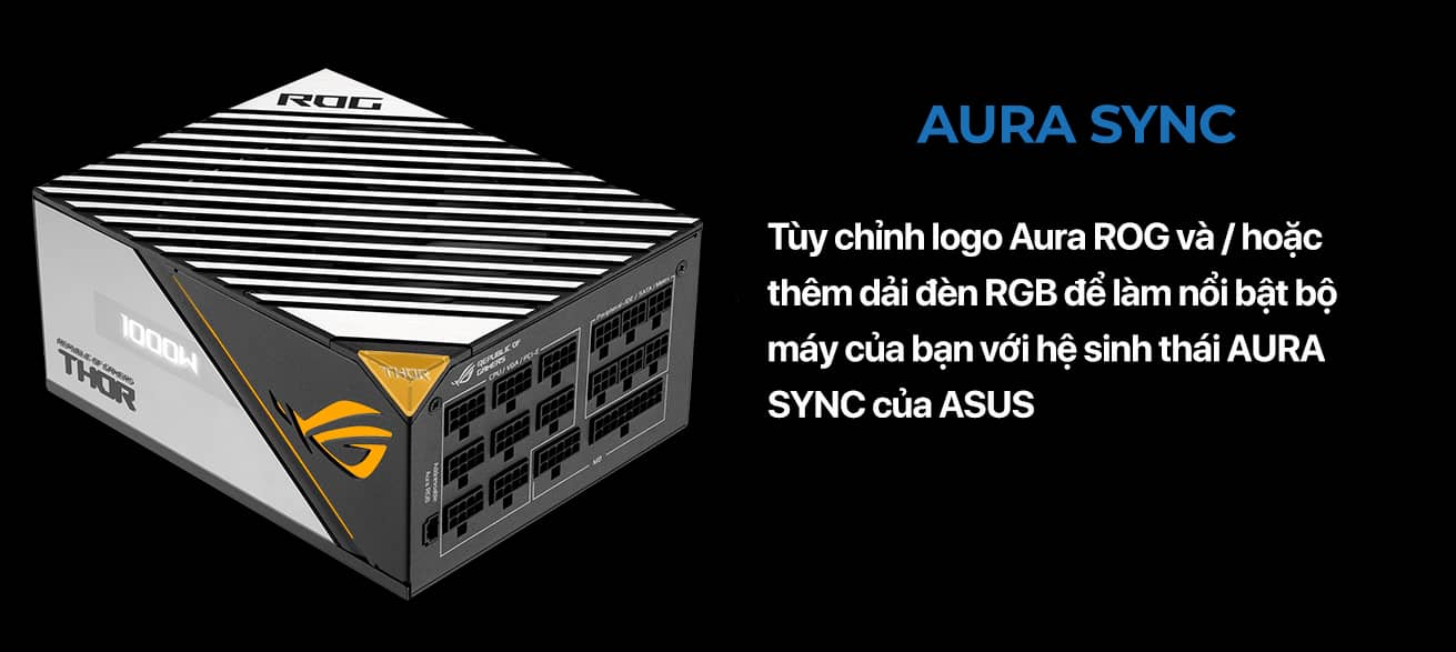 Nguồn ASUS ROG THOR - 1000P2 Gaming Platinum - 1000W ( Màu Đen/80 Plus Platinum / Full Modular)