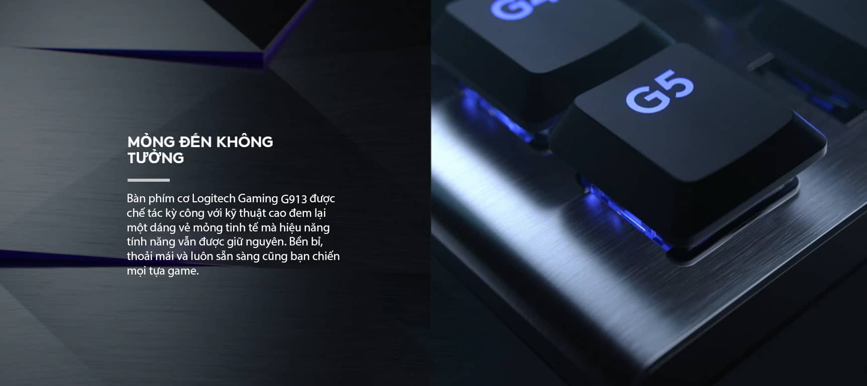 Bàn phím Logitech G913 TKL Lightspeed Wireless RGB Red Linear switch 4