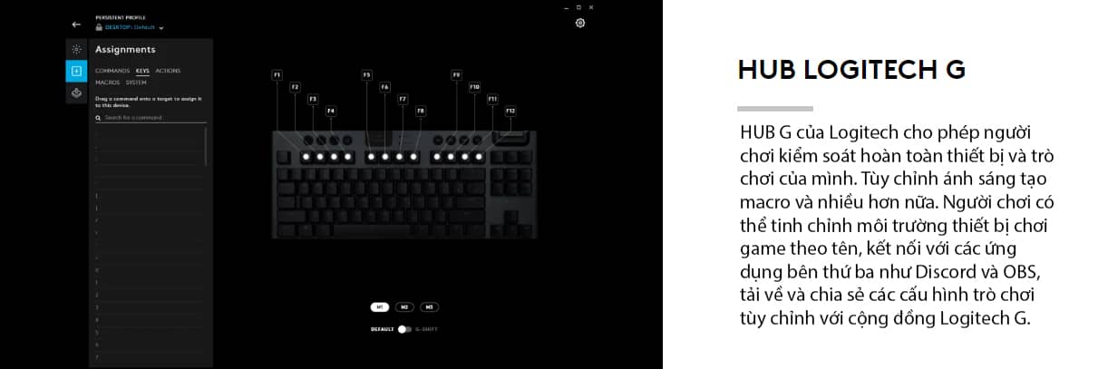 Bàn phím Logitech G913 TKL Lightspeed Wireless RGB Red Linear switch 9