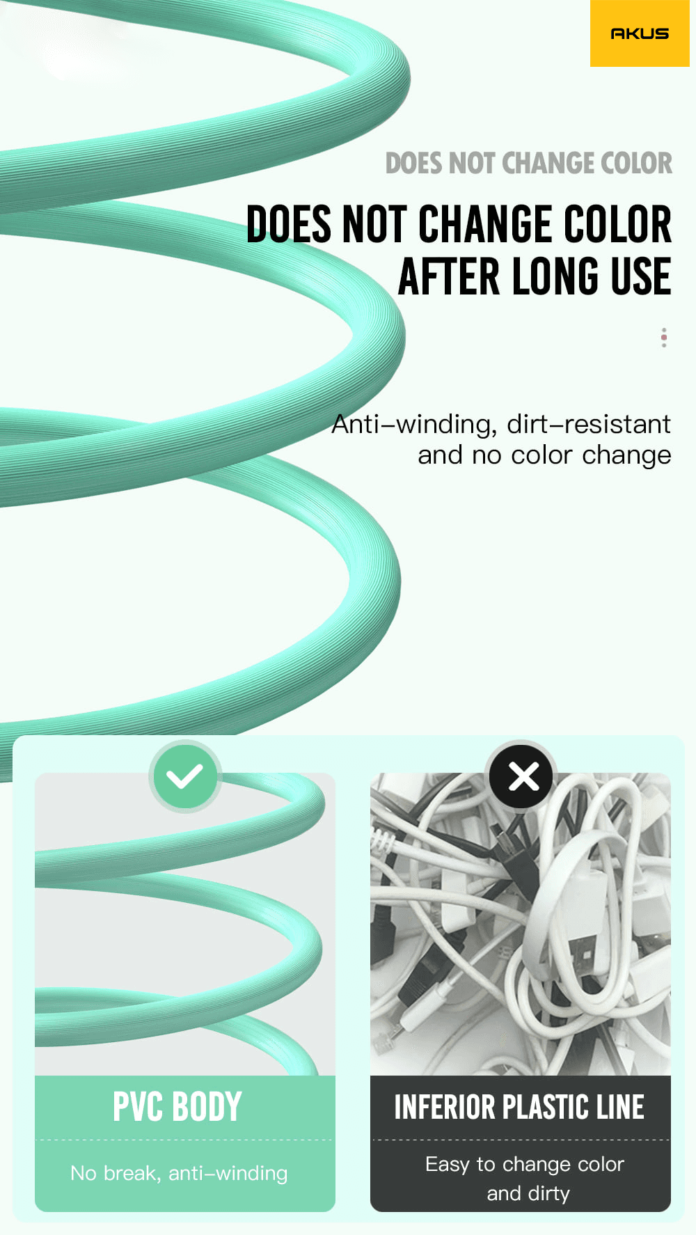 Cáp sạc đa năng AKUS D888 dài 1m - Màu đen - USB to Type C