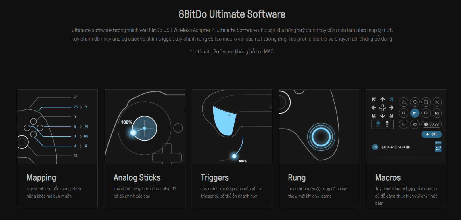 USB Wireless Adapter 2 8Bitdo dành cho Xbox/NS/PS 3