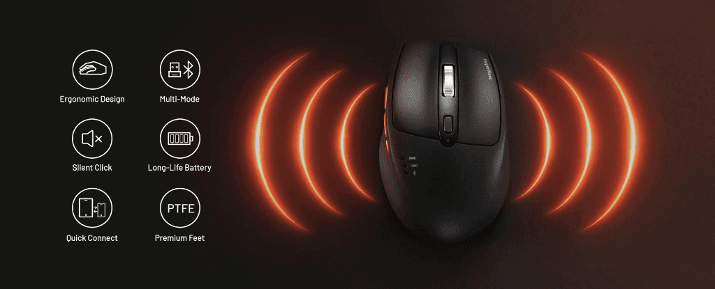 Chuột không dây Bluetooth Hyperwork Silentium - Màu Đen 2