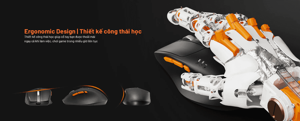 Chuột không dây Bluetooth Hyperwork Silentium - Màu Đen 4