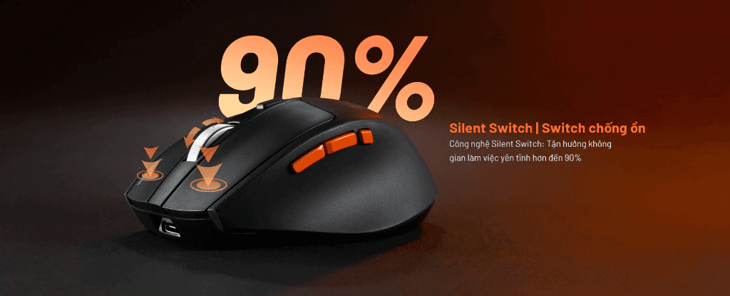 Chuột không dây Bluetooth Hyperwork Silentium - Màu Đen 5