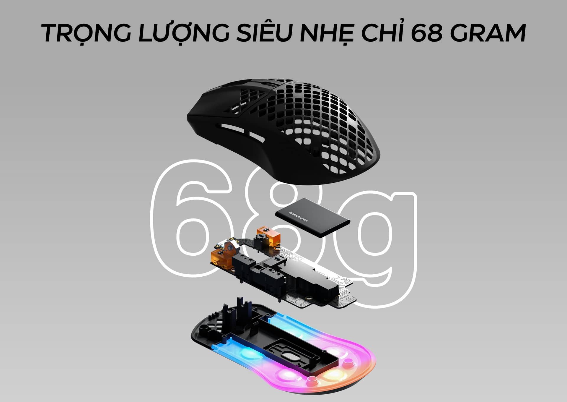 Chuột game không dây Steelseries Aerox 3 đen (USB/RGB) (62604) 2